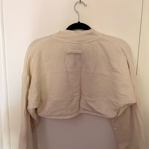 JOAH BROWN DRAWCORD CROP CREW SWEATSHIRT - Picture 4 of 4